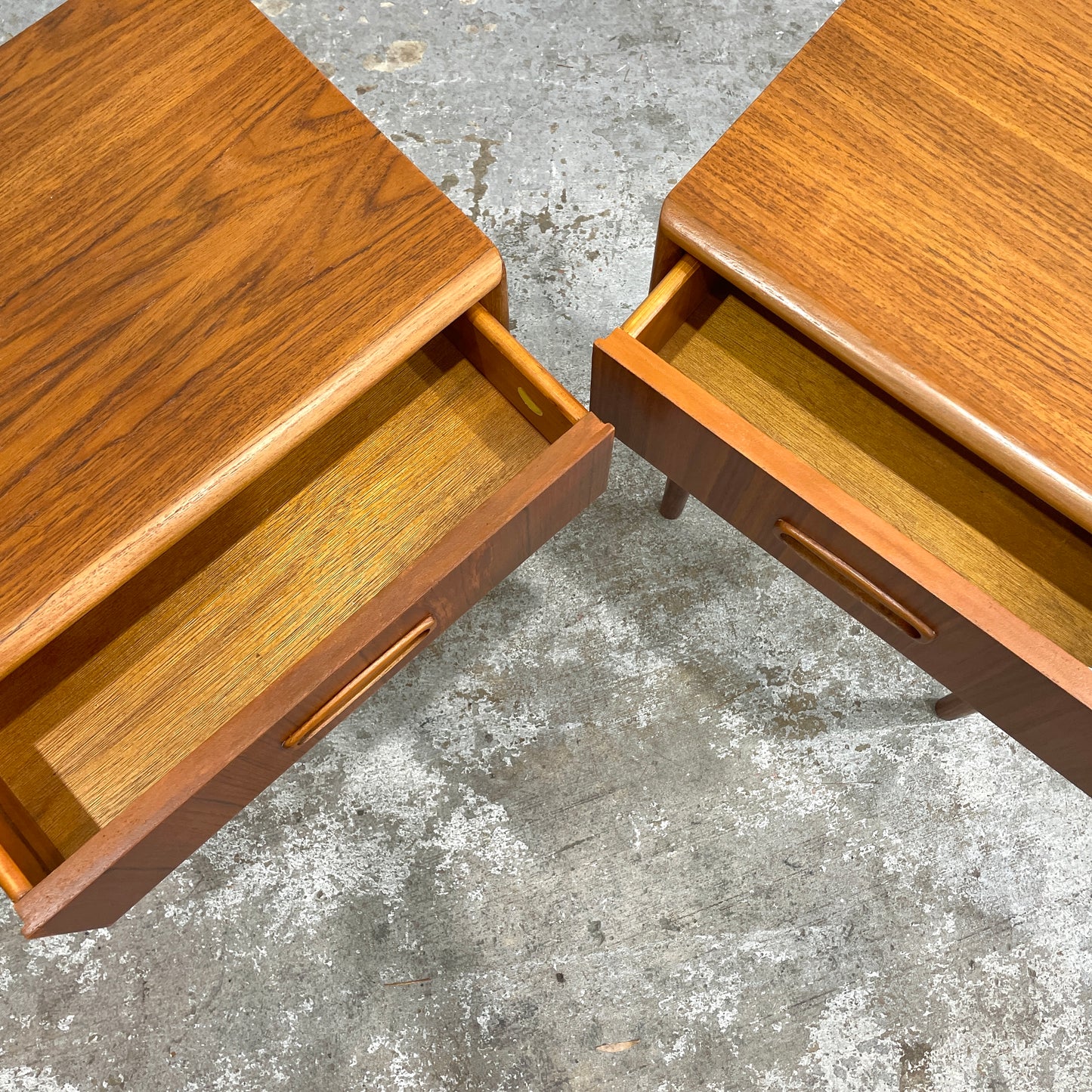 Pair of Mid-Century Burgess Bedside Tables – Professionally Restored