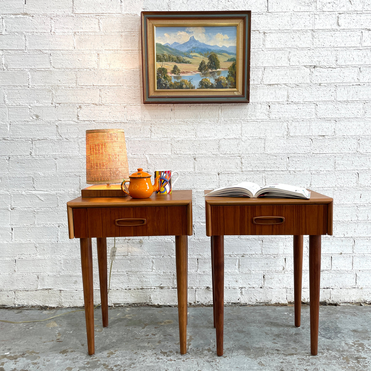 Pair of Mid-Century Burgess Bedside Tables – Professionally Restored
