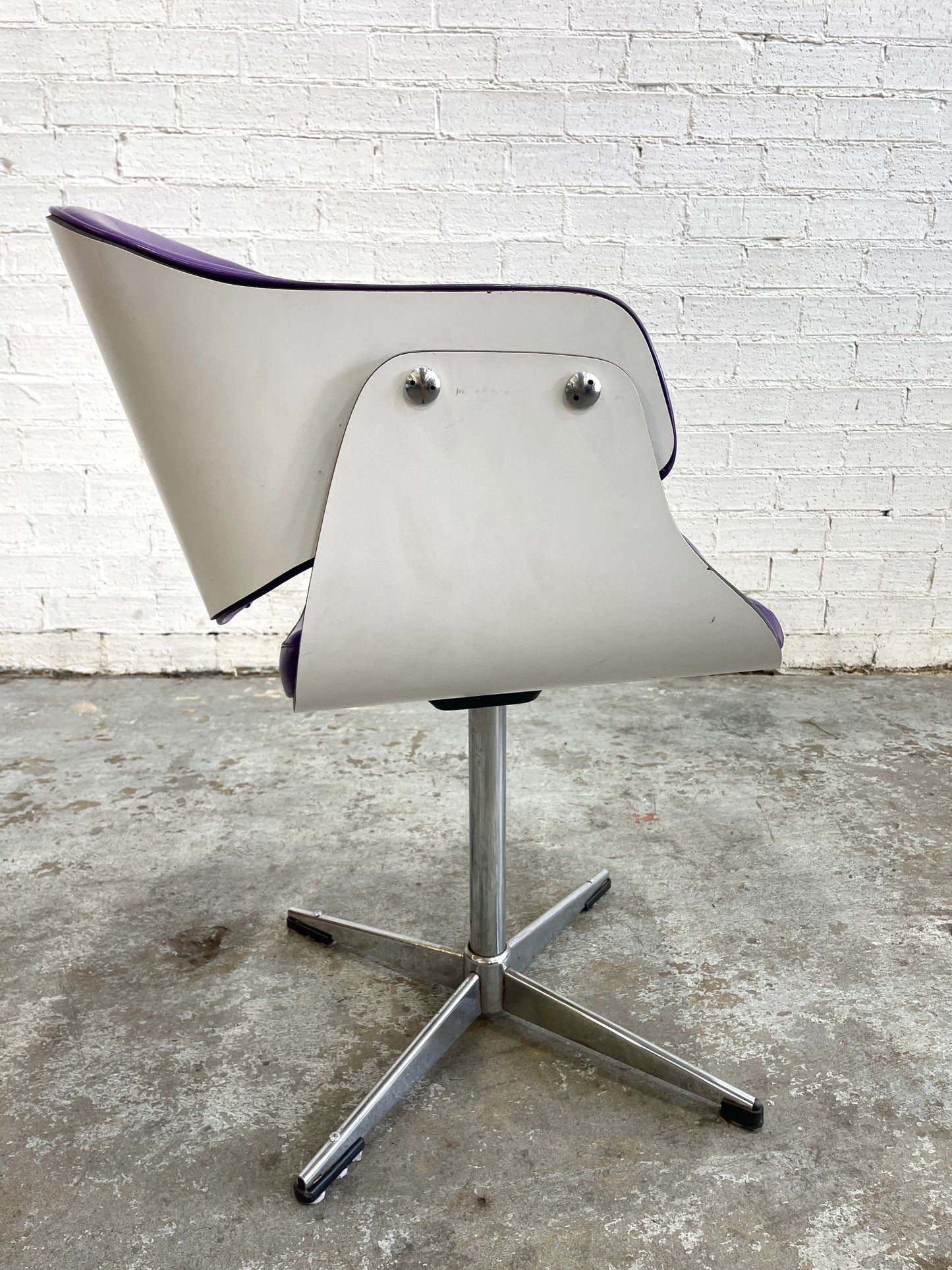 Set Of Four Purple Club Swivel Chairs