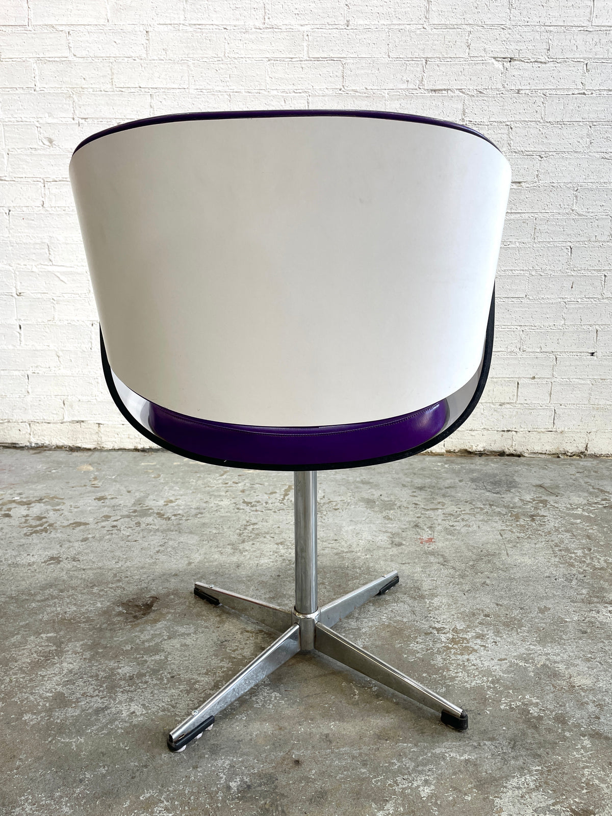 Set Of Four Purple Club Swivel Chairs