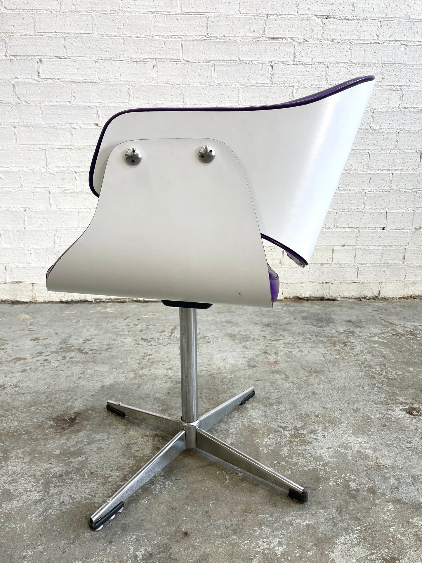 Set Of Four Purple Club Swivel Chairs